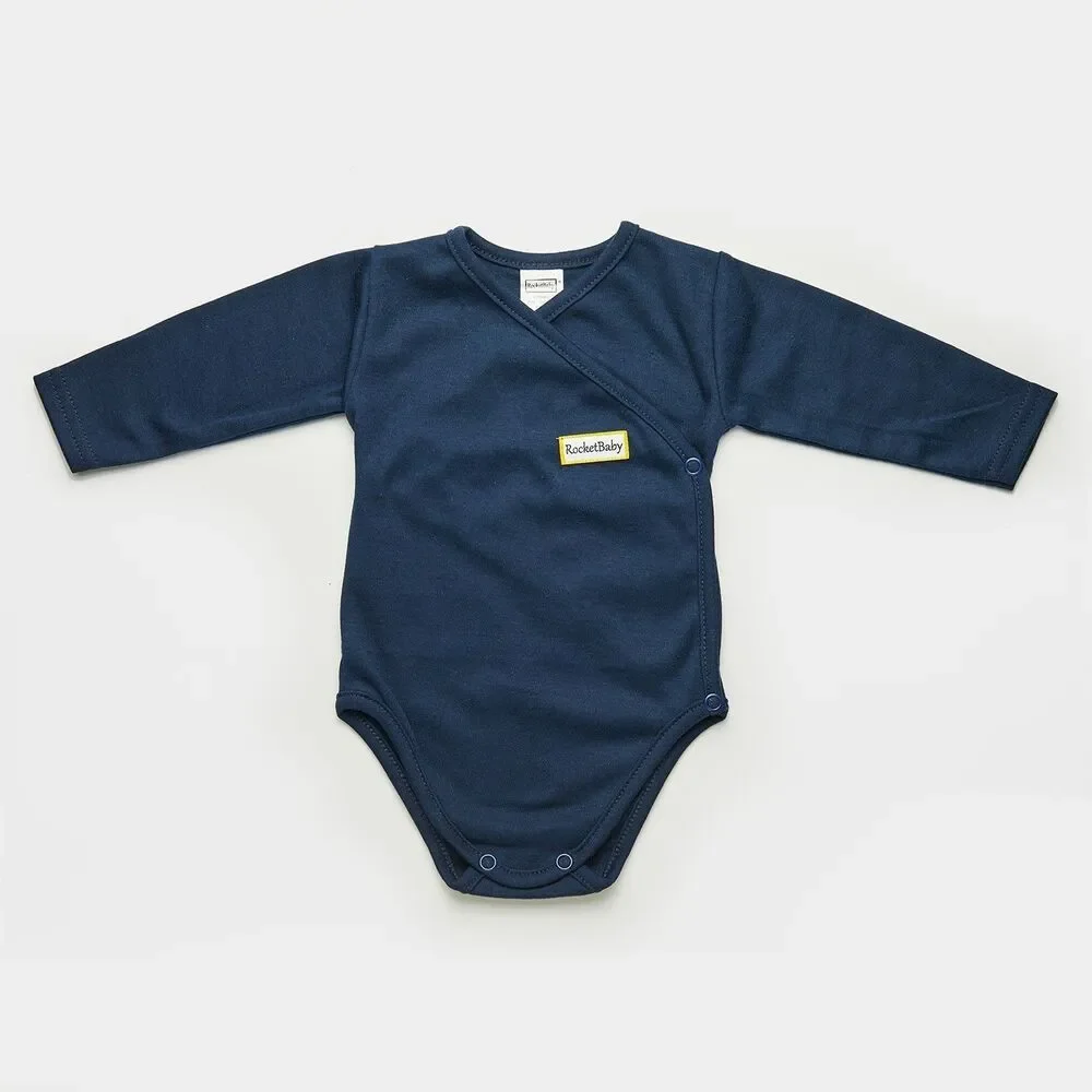 ROCKETBABY Bodysuit Kimono Long Sleeve Navy